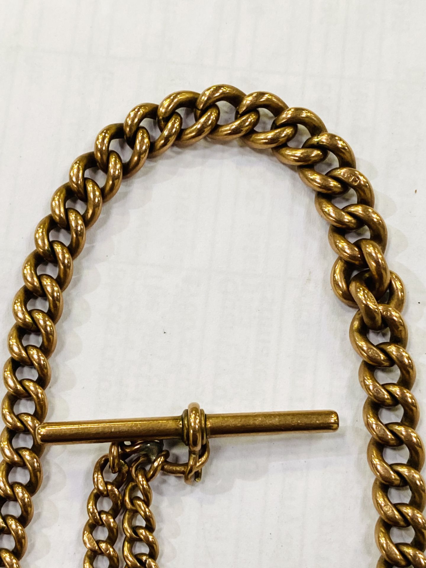 9ct gold fob chain - Image 2 of 3