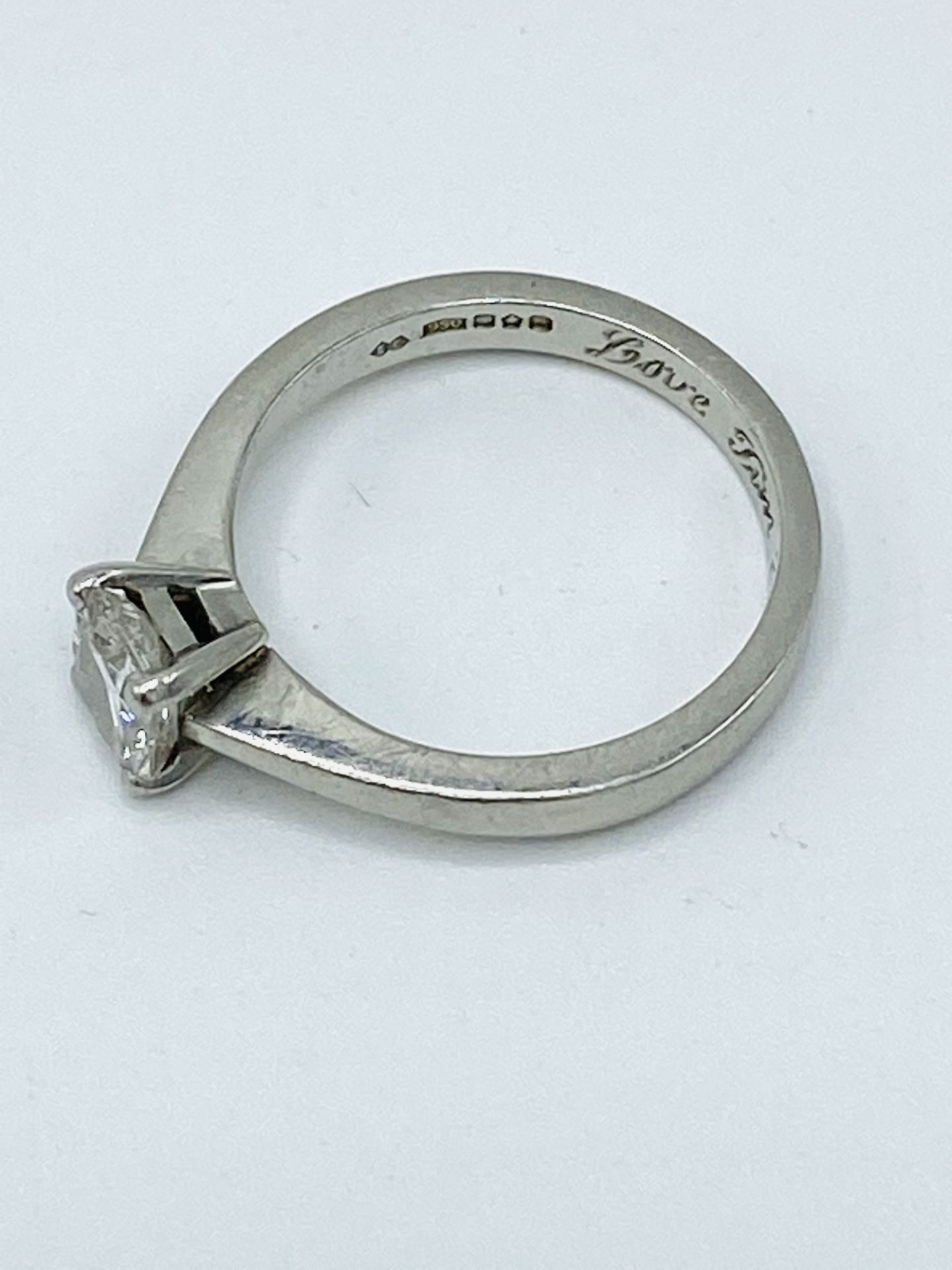 Hallmarked platinum solitaire ring - Image 3 of 4