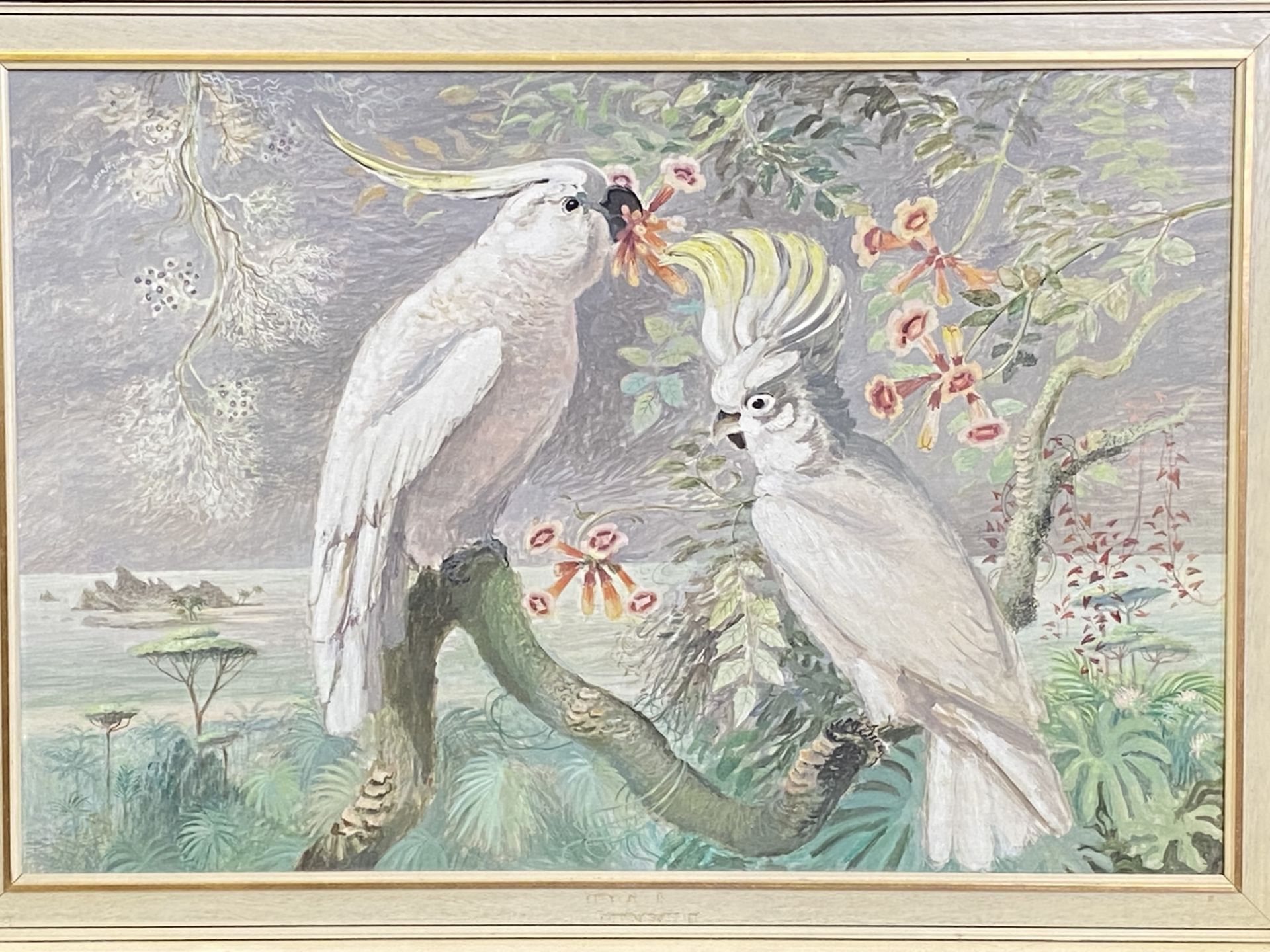 Framed oil on board of a cockatoo by Susan French - Image 3 of 3