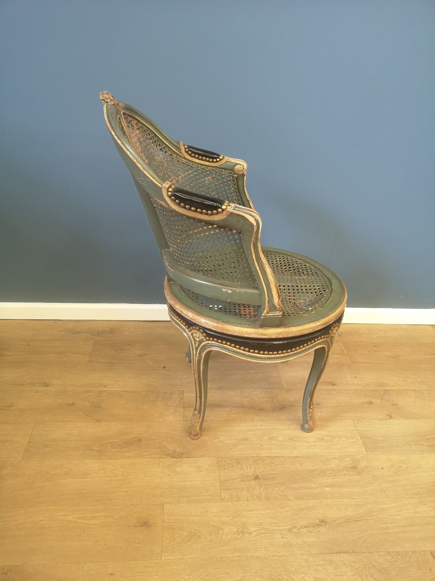 Pair of painted French Empire style elbow chairs - Image 2 of 5