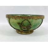 Oriental stone bowl with white metal mounts