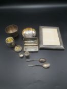 Victorian silver cruet together with other items of silver