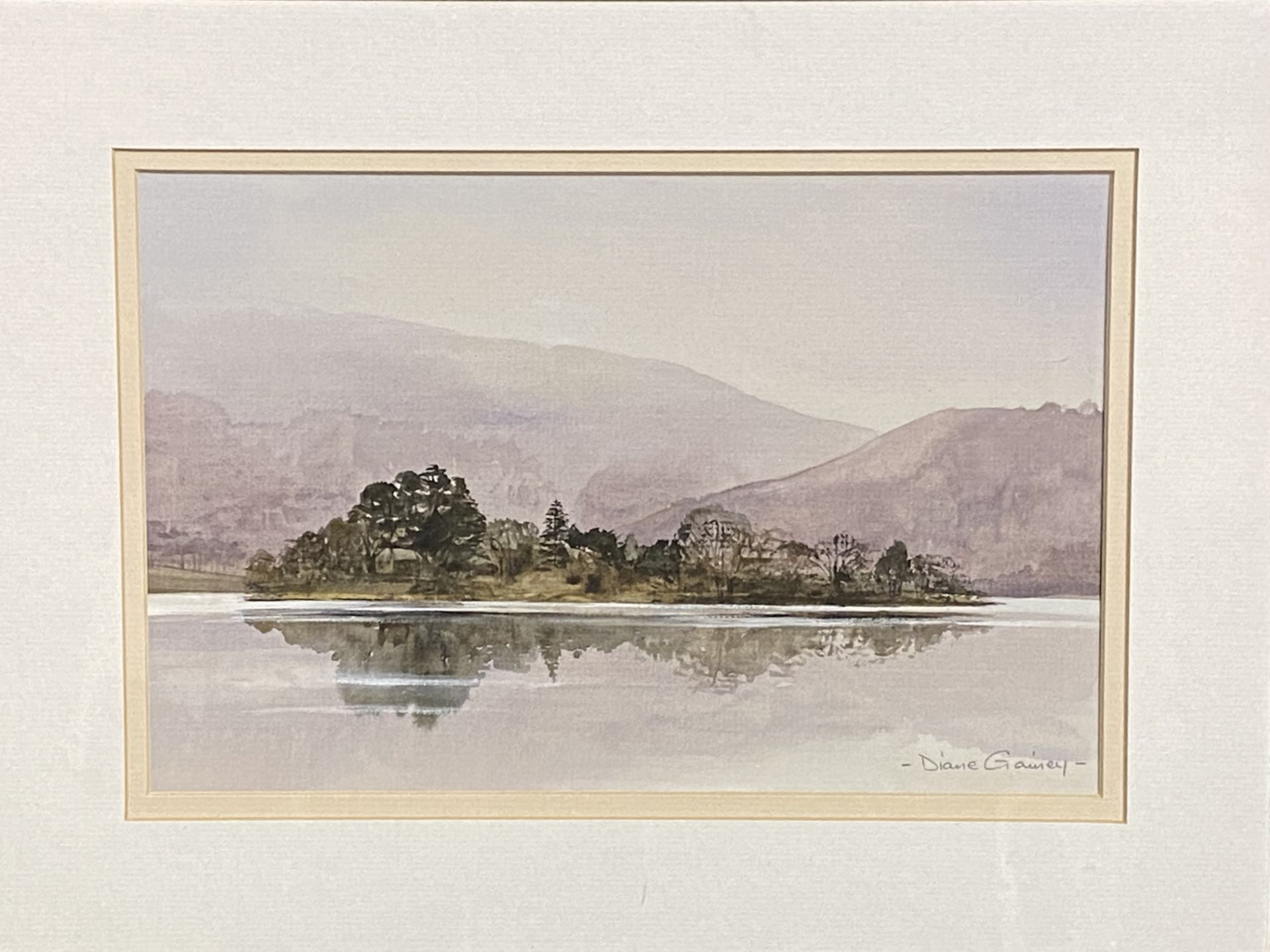 Framed and glazed watercolour of Grassmere by Diane Gainey - Image 2 of 4