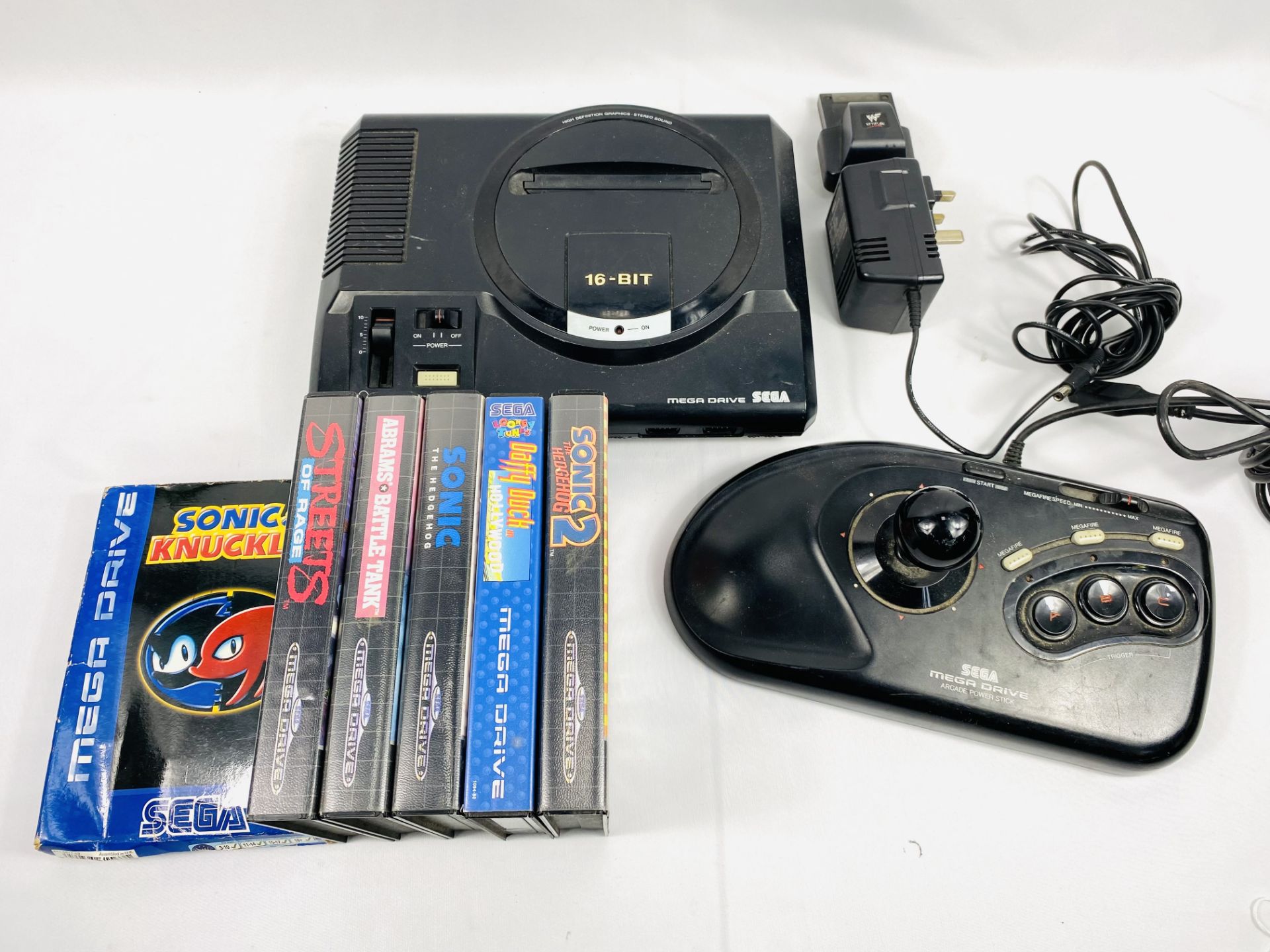 Sega Mega drive with games and accessories