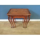 Mahogany nest of three tables