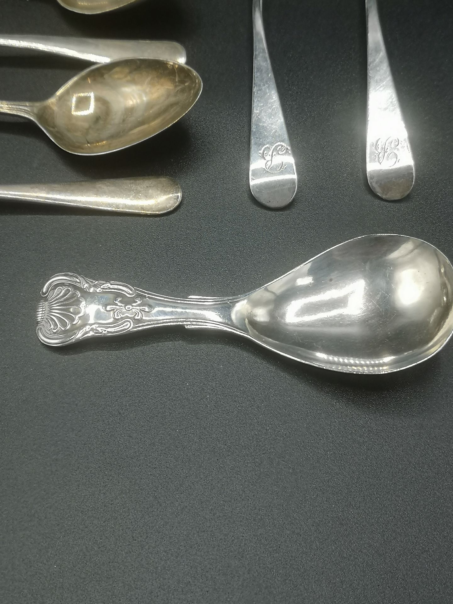 Five silver tea spoons together with other items of silver - Bild 4 aus 6