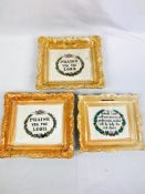 Three lustre wall plaques