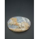 Carved cameo brooch