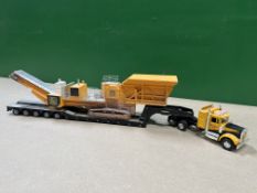 Kenworth Prime mover with 5 axle Lowboy, complete with crusher