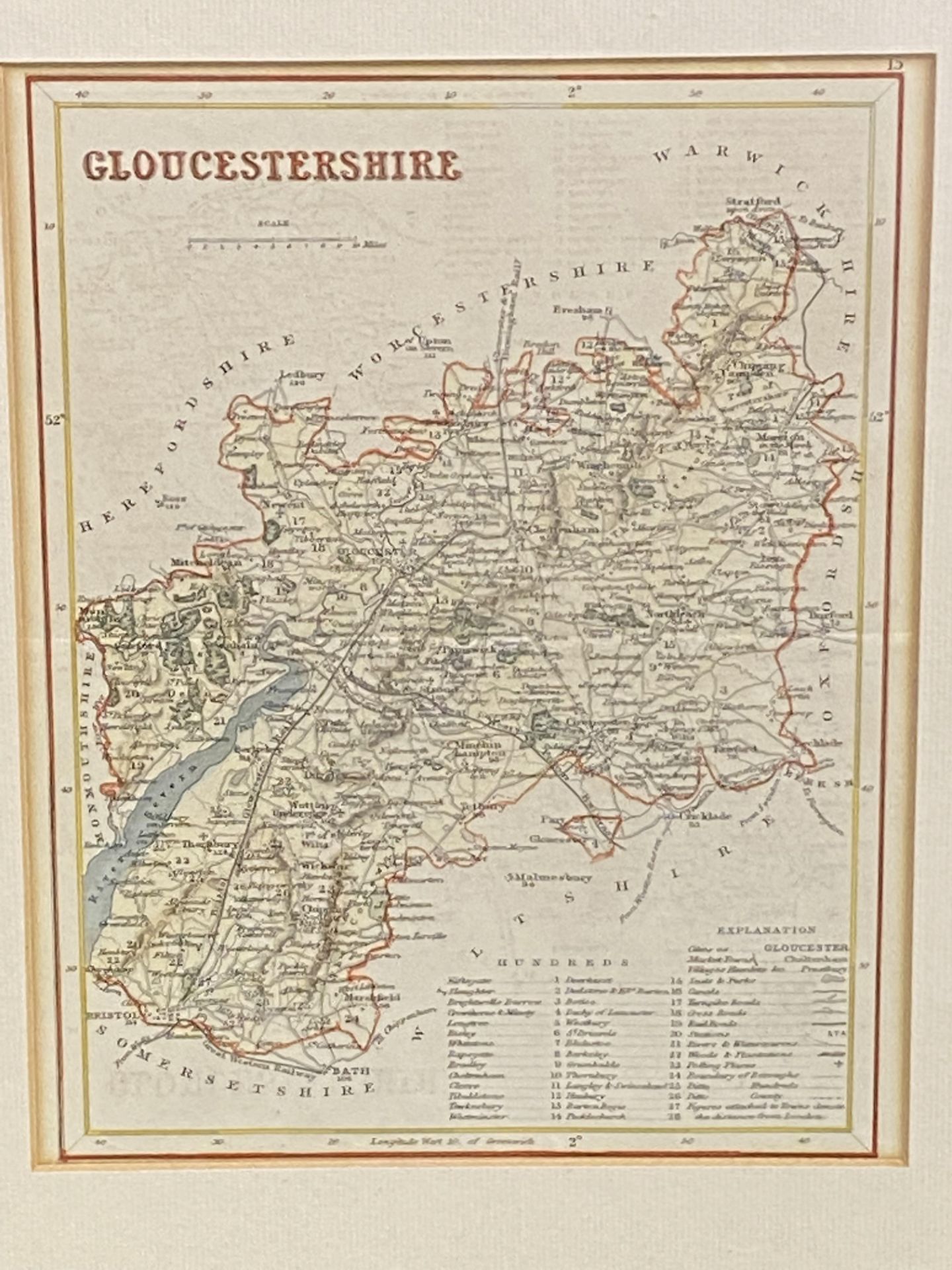 Framed and glazed map of Berkshire together with two other maps - Image 3 of 3