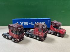 Benton Bros DAF 95XF and Scania 124L & 144L Tractor units with skele trailer