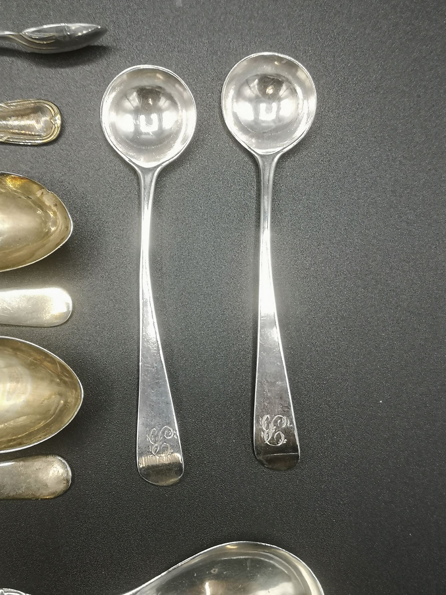 Five silver tea spoons together with other items of silver - Image 5 of 6