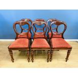 Six Victorian mahogany balloon back dining chairs