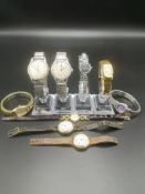 Two Rone gents wrist watches together with seven ladies fashion watches