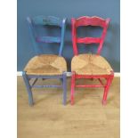 Four painted pine kitchen chairs