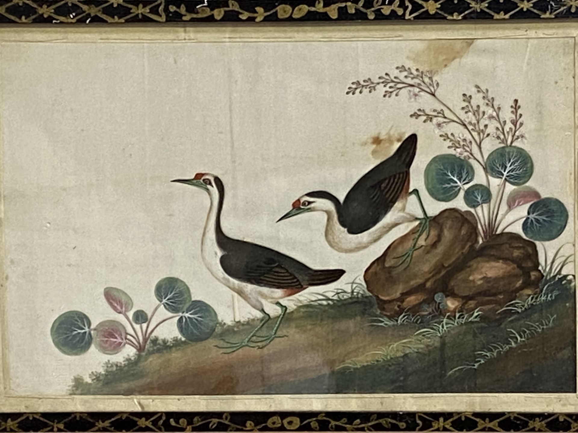 Set of six silk paintings - Image 5 of 6