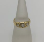 18ct gold ring set with three diamonds