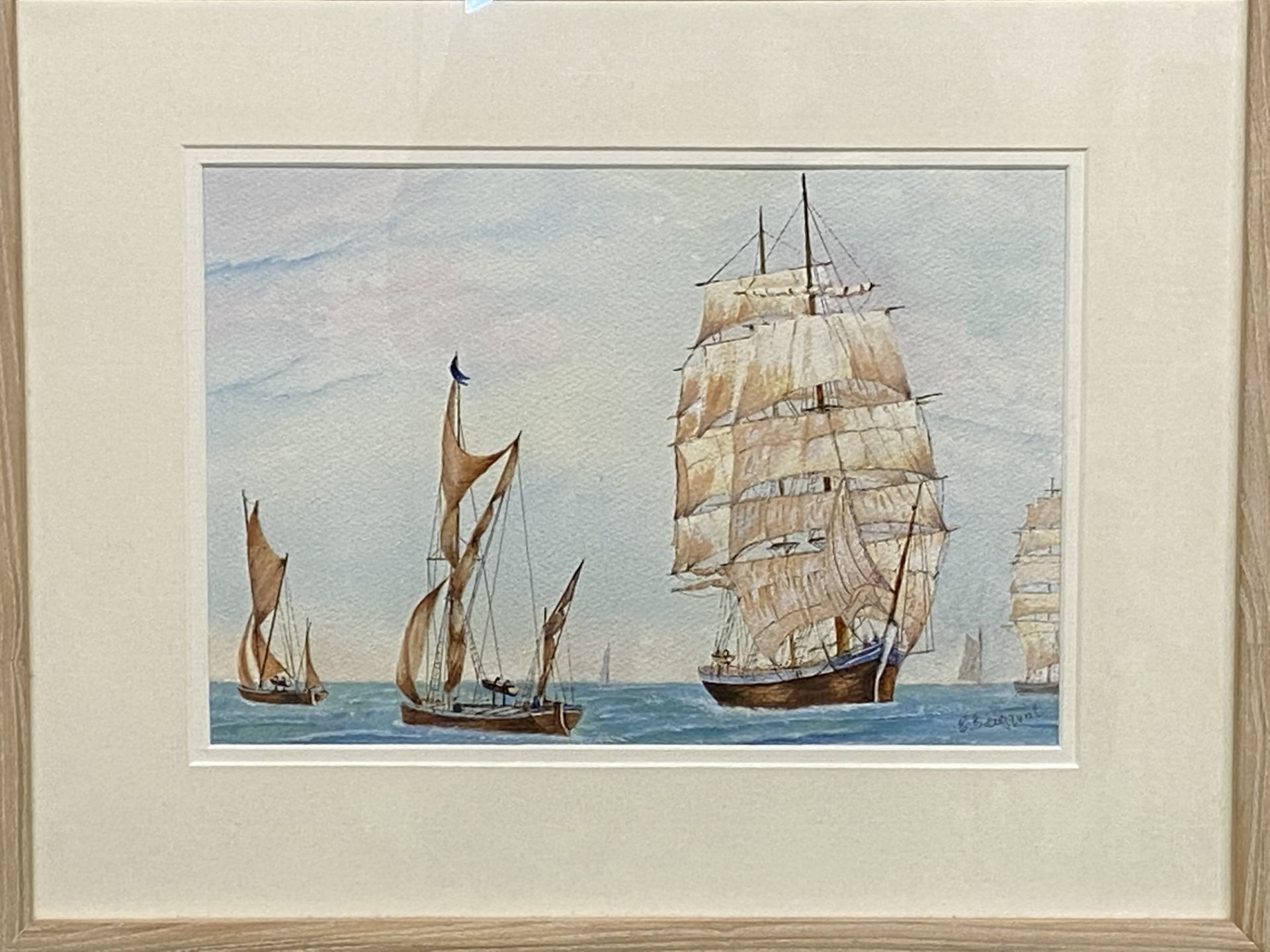E. Bergquist, two framed and glazed watercolours - Image 7 of 8
