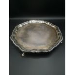 Silver four footed tray, London 1973