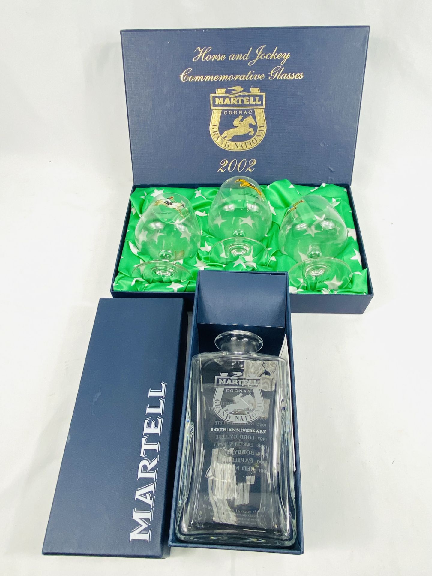 Martell cognac Grand National 10th Anniversary decanter in box