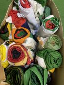 A box of fifteen flags from six countries. This lot is subject to VAT.