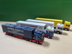 4x Scania tractor units and trailers in various liveries