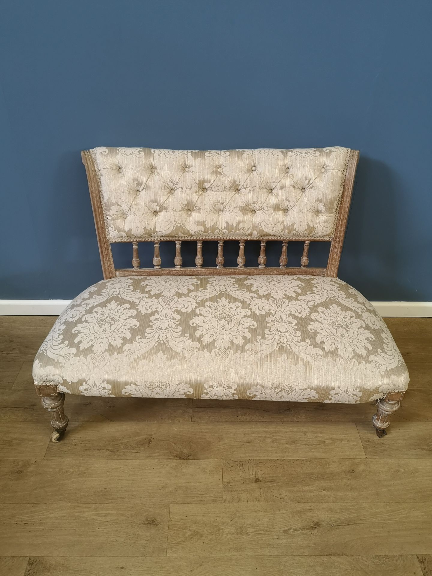 Limed wood settee