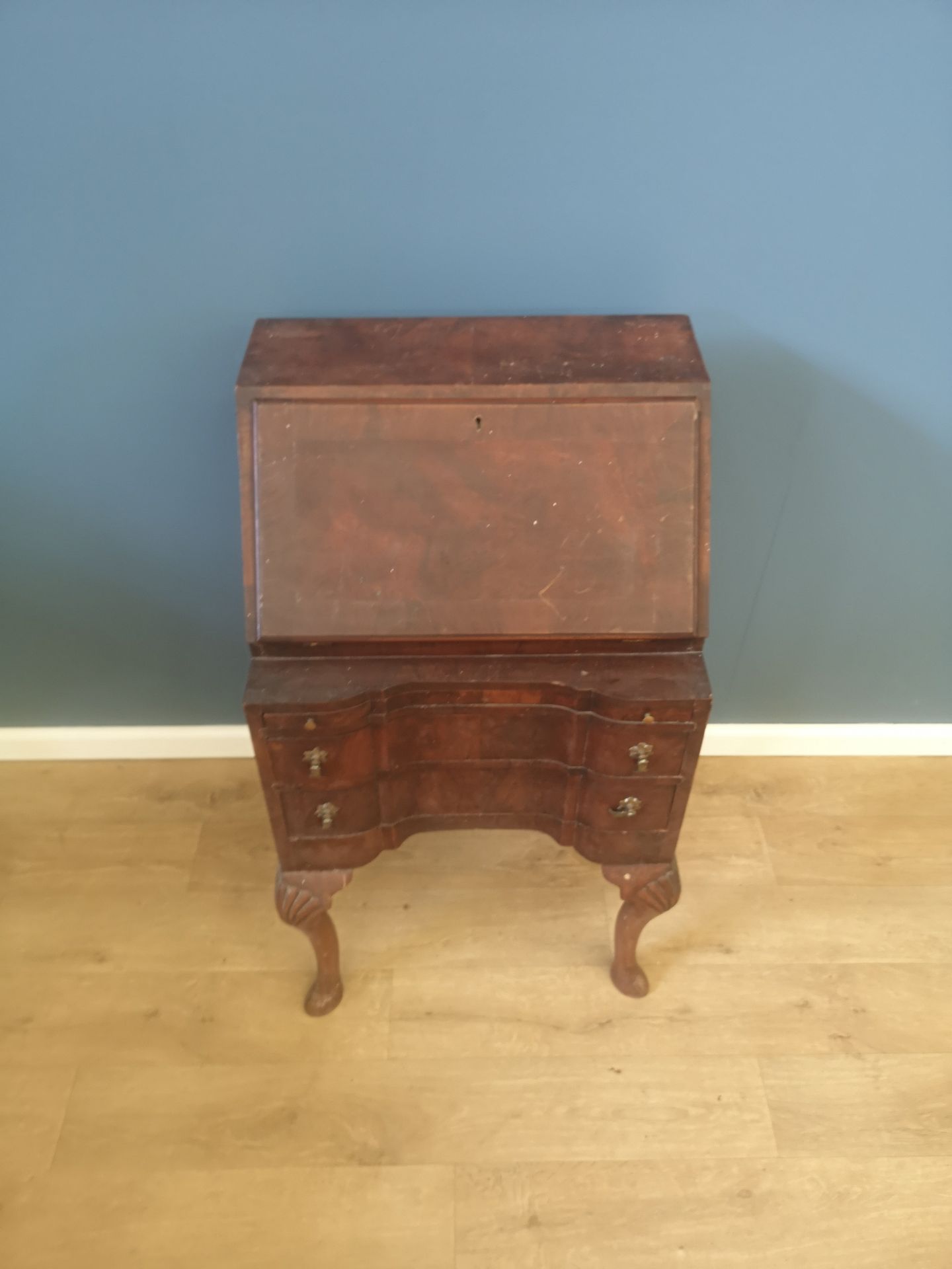 Mahogany drop front bureau - Image 3 of 6