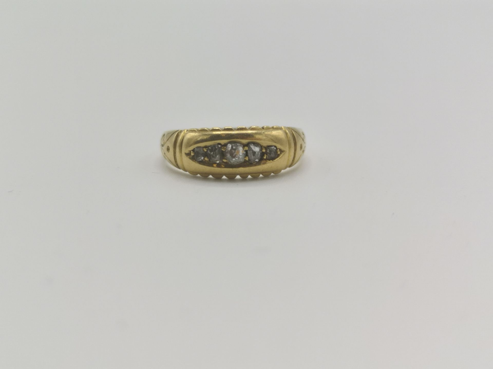 Victorian 18ct gold five diamond ring - Image 3 of 4