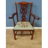 Mahogany open armchair