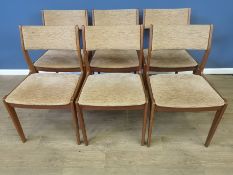 Set of six teak dining chairs