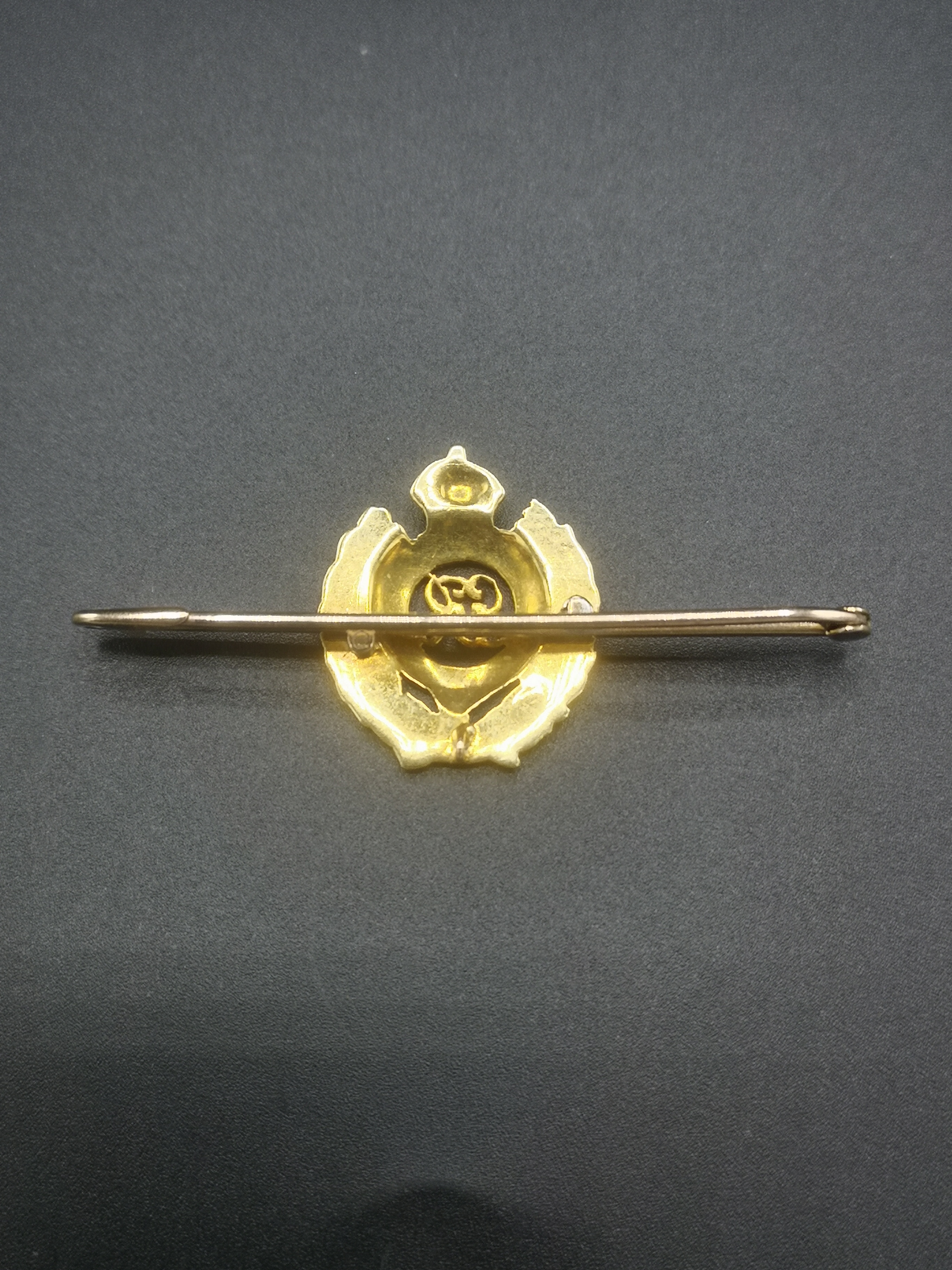 15ct gold Royal Engineers bar brooch - Image 3 of 3