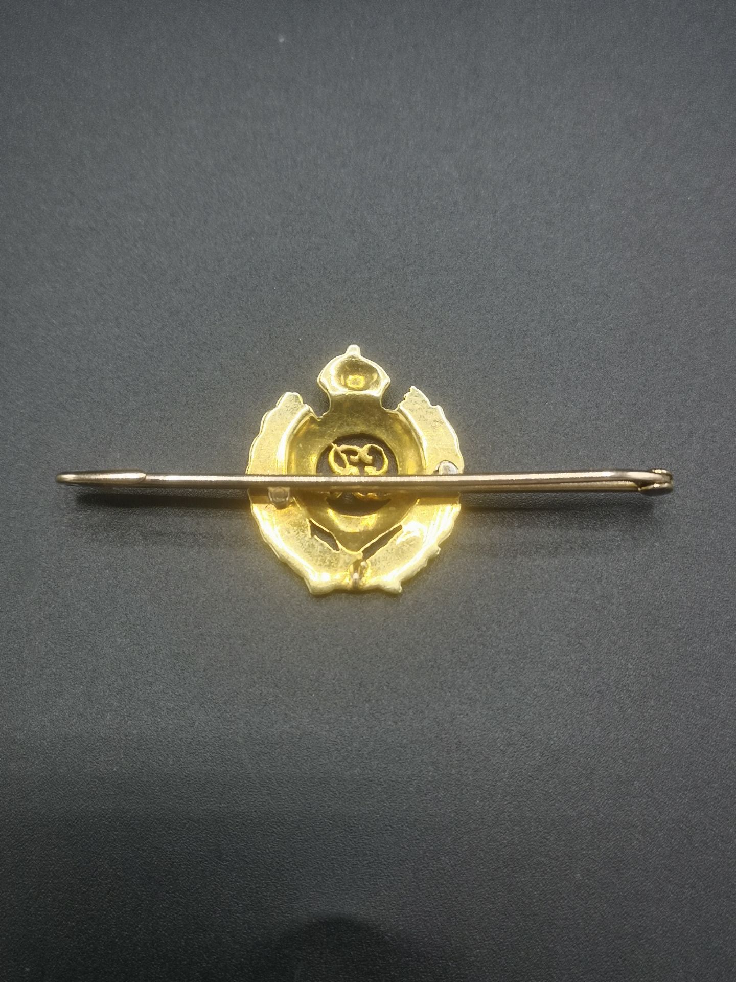 15ct gold Royal Engineers bar brooch - Image 3 of 3