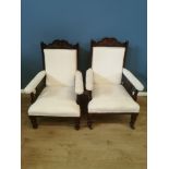 Pair of mahogany arm chairs