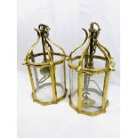 Pair of brass hall lights