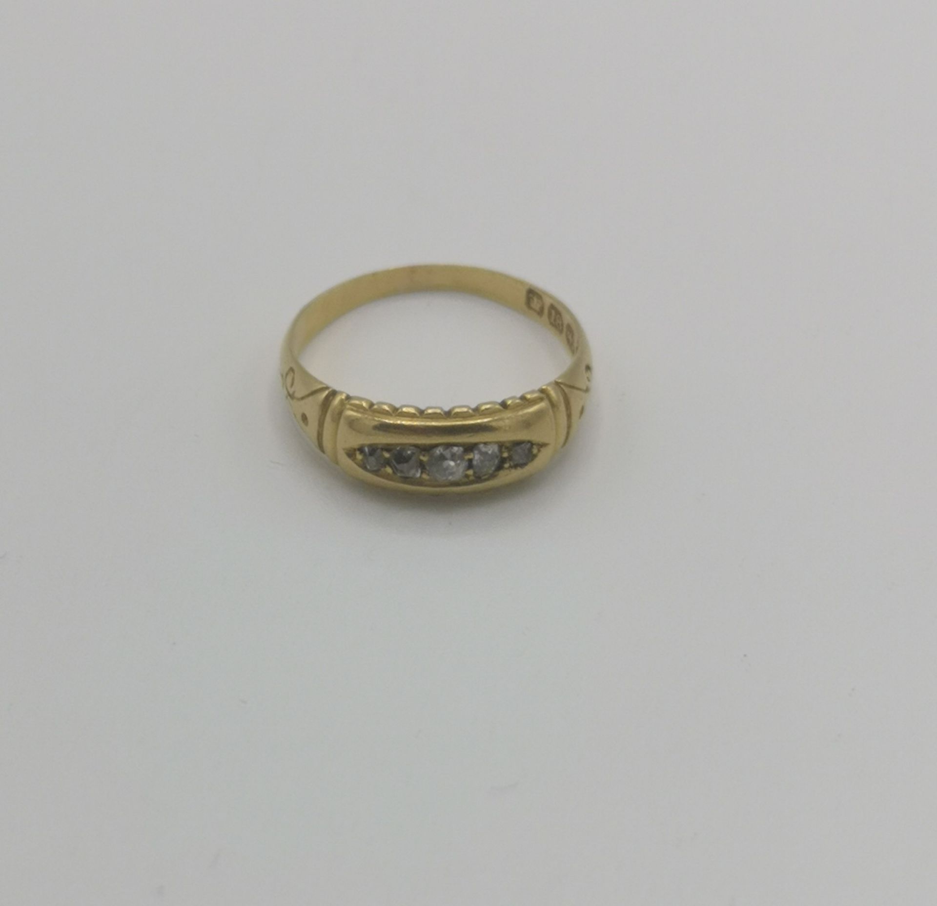 Victorian 18ct gold five diamond ring - Image 2 of 4