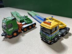 Nuttall Volvo FH12 4 axle tractor unit; and W H Malcolm LTD Scania 144G 460 3 axle tractor unit