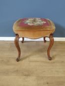 Mahogany upholstered footstool