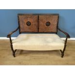 Mahogany framed settee with cane back