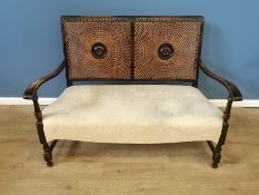 Mahogany framed settee with cane back