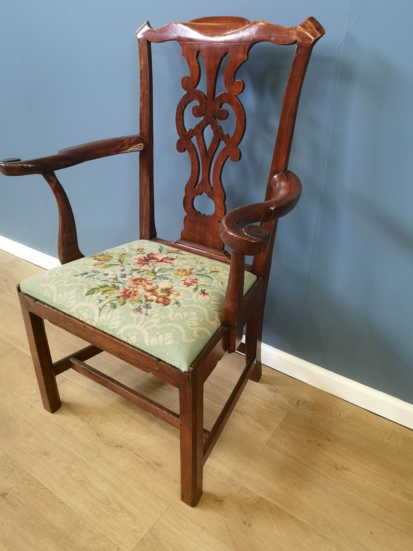 Mahogany open armchair - Image 3 of 5