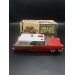 Tin plate Fire Chief car together with a Power-Mite dump truck