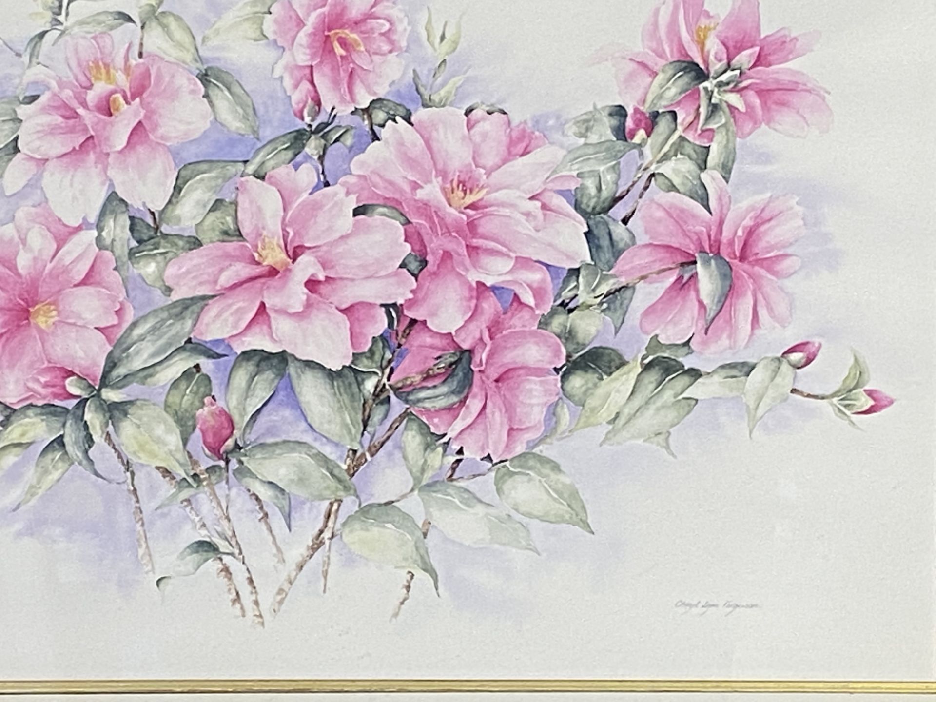 Framed watercolour of flowers - Image 8 of 9