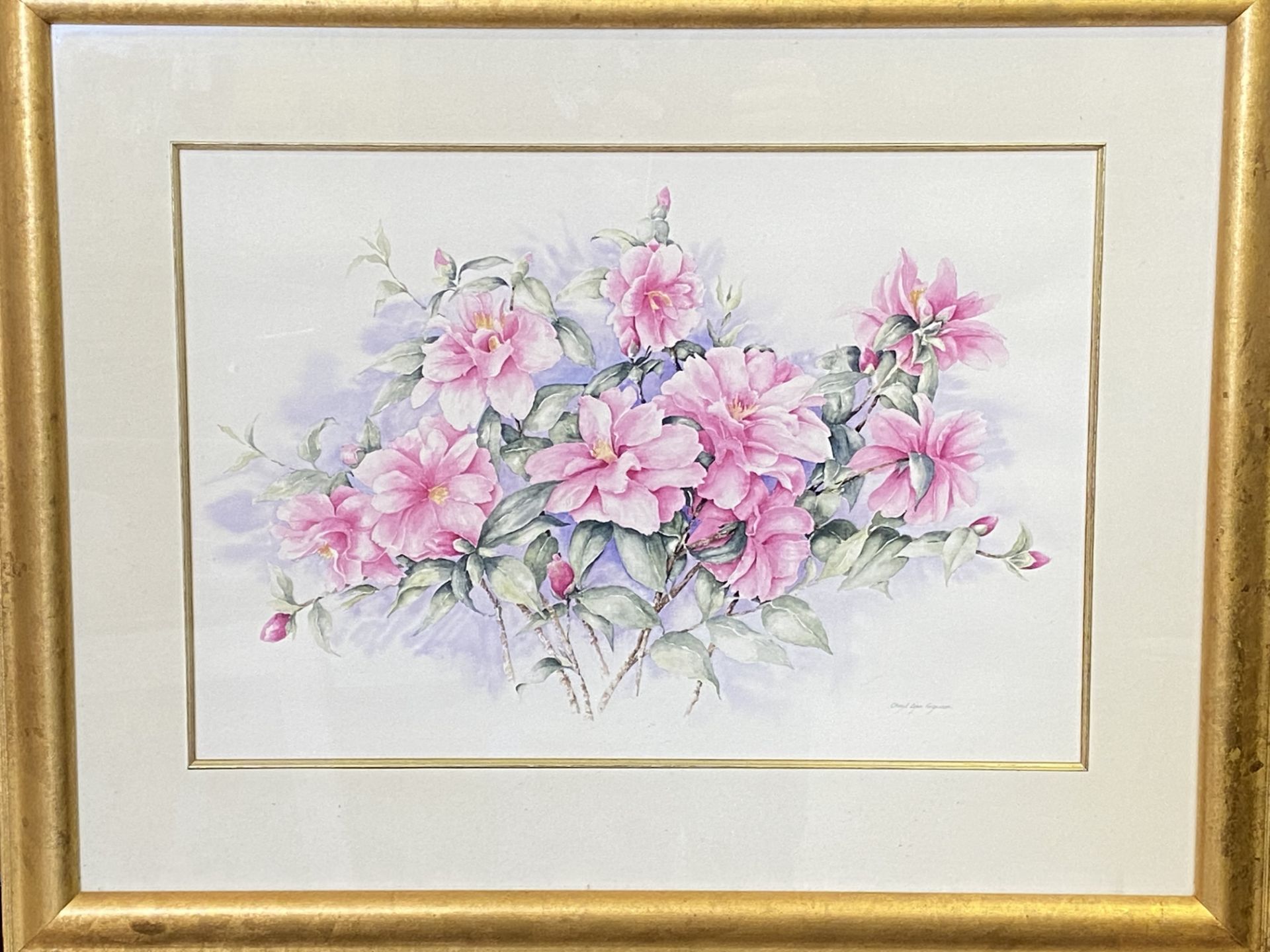 Framed watercolour of flowers - Image 9 of 9