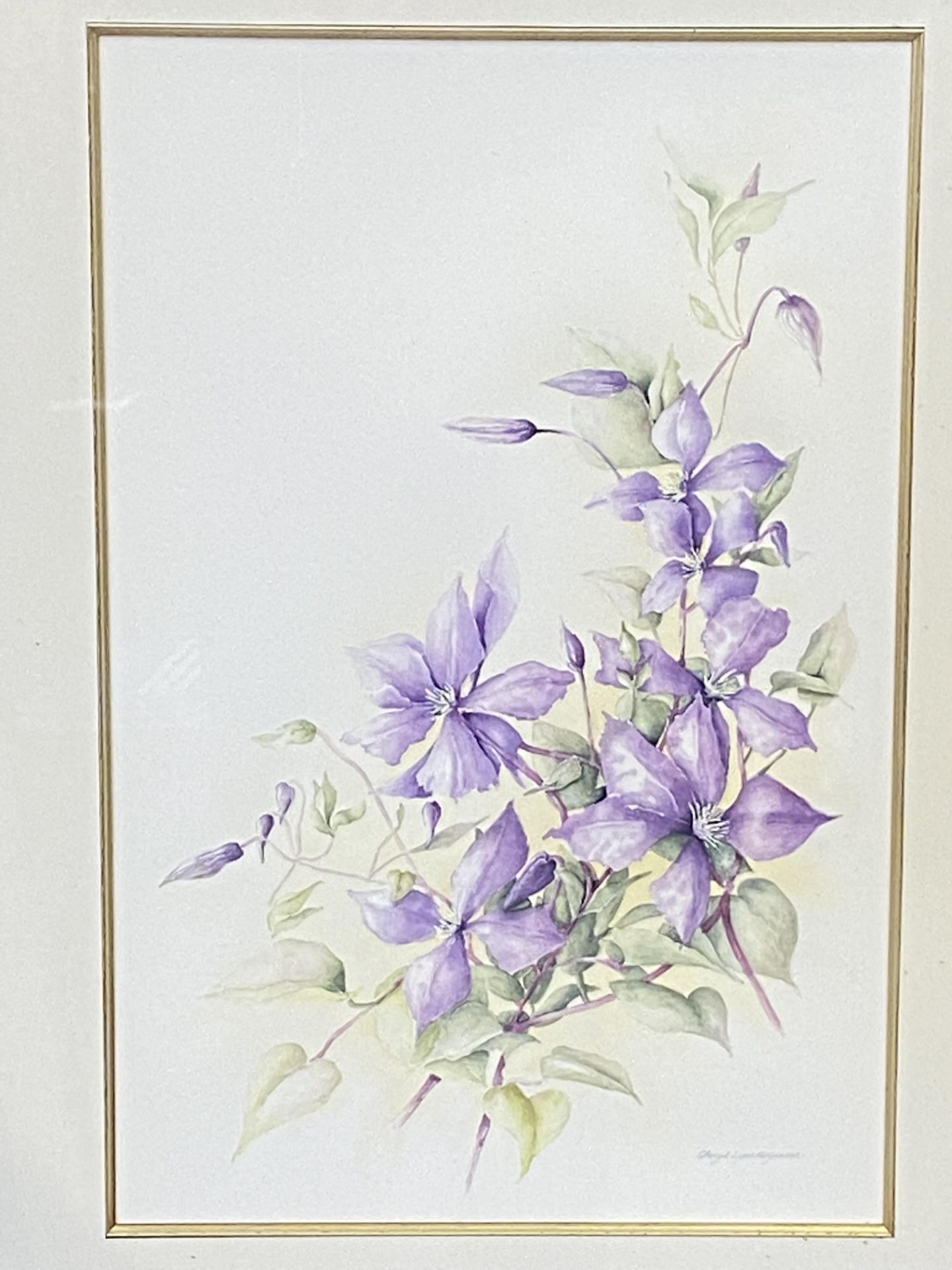 Framed watercolour of flowers - Image 6 of 9