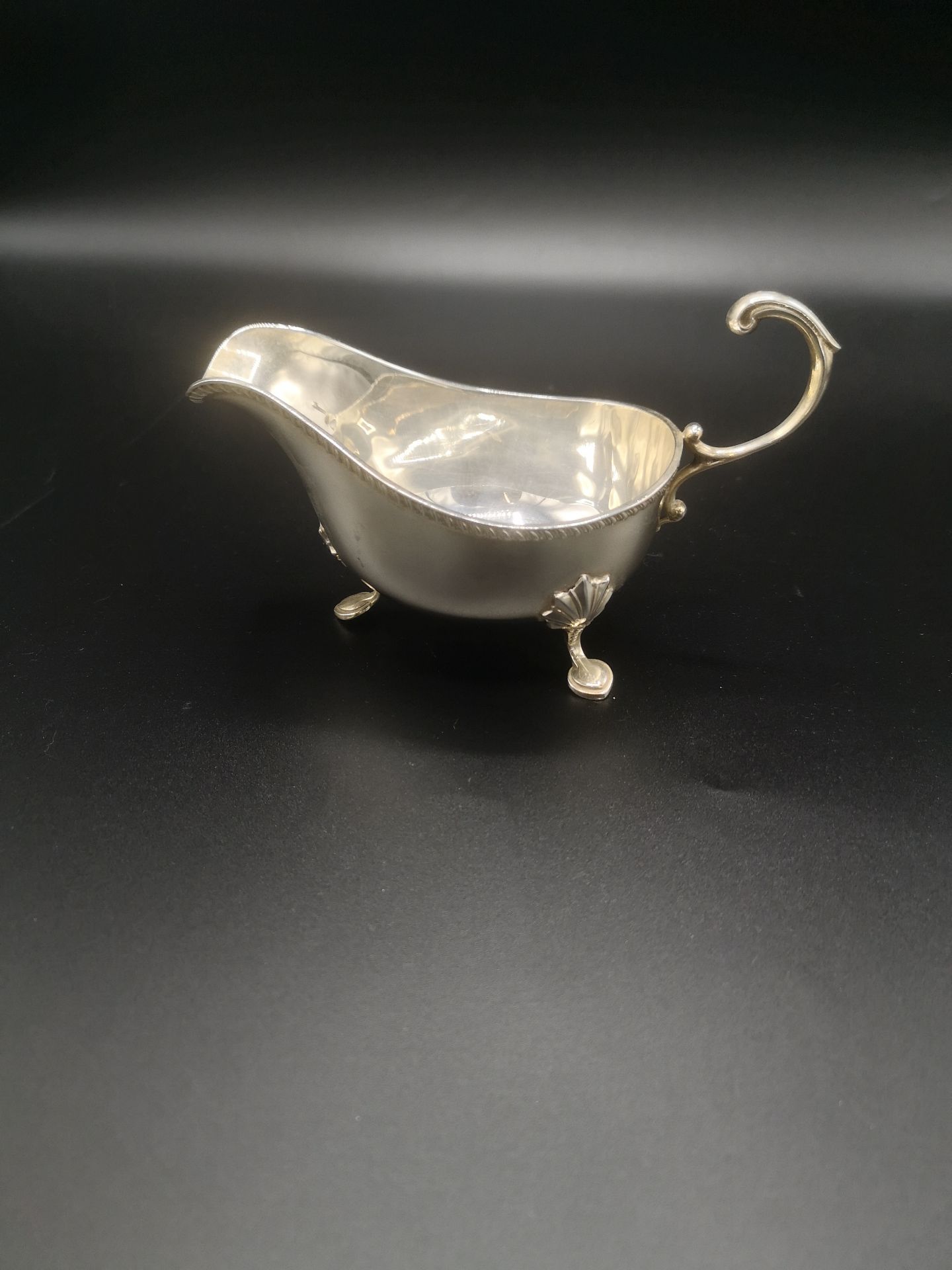 Elkington silver sauce boat