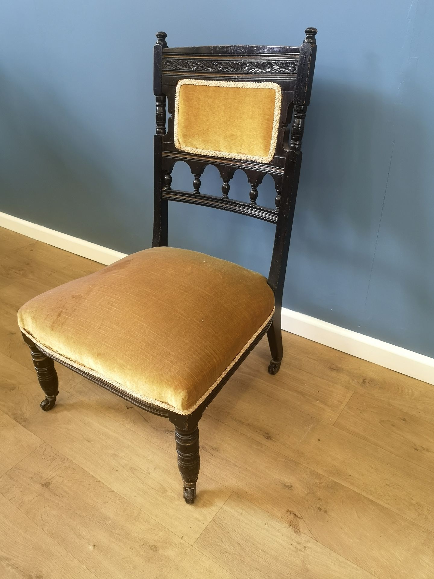 Black painted bedroom chair - Image 3 of 4