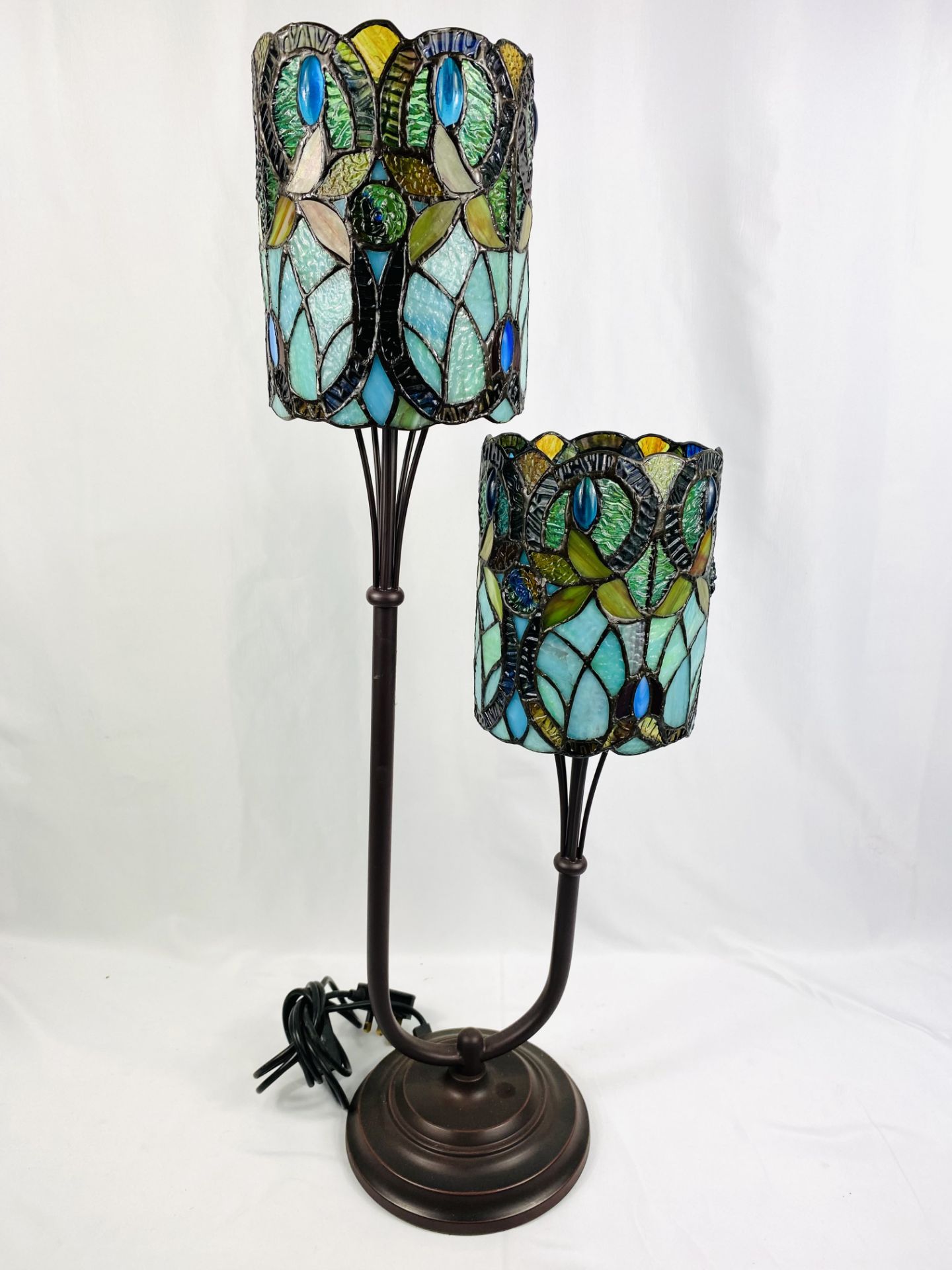 Tiffany style two branch table lamp