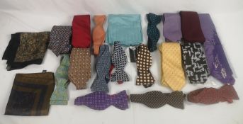 Eight Turnbull and Asser silk ties together with a quantity of Turnbull and Asser bow ties