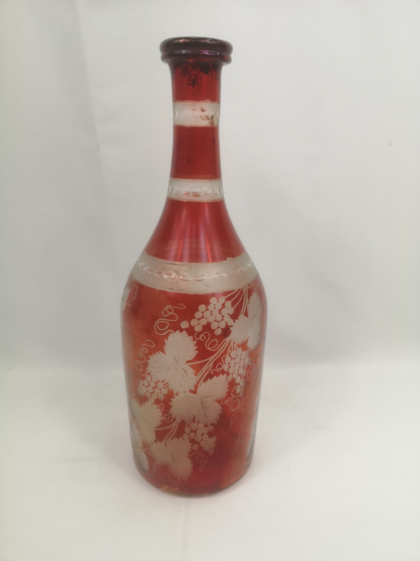 Two Bohemian red glass decanters - Image 4 of 6